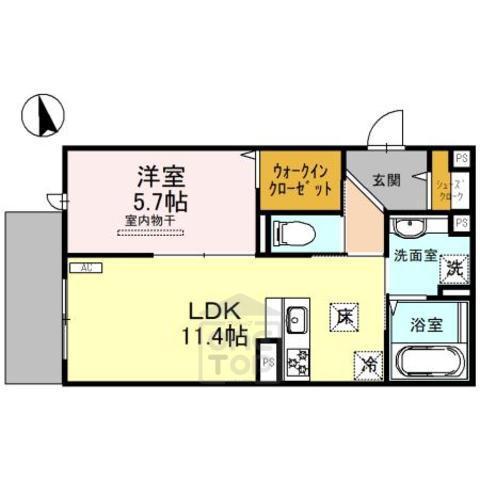 アネックスKOKUBO(1LDK/3階)の間取り写真