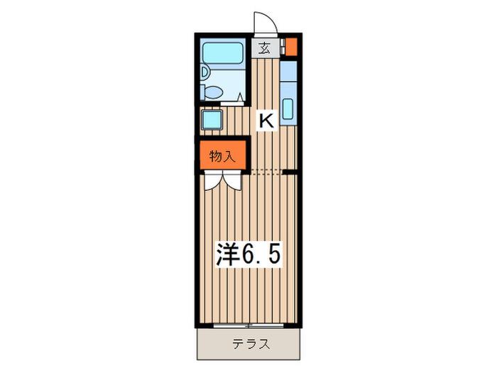 ファミール三田(1K/1階)の間取り写真