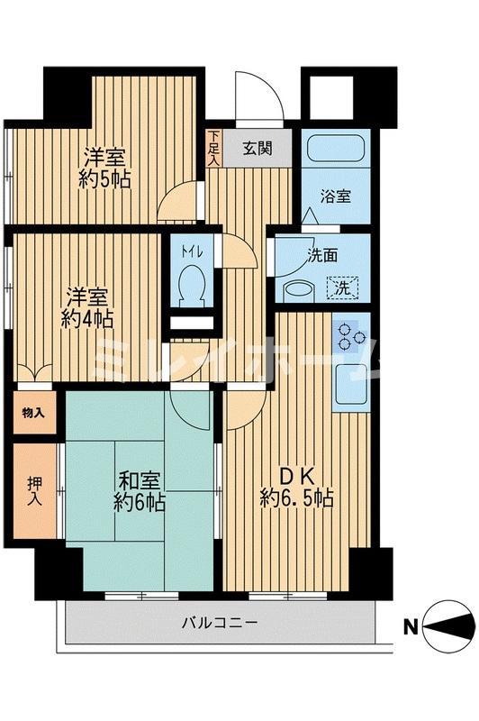 アビタシオンクレール(3DK/6階)の間取り写真