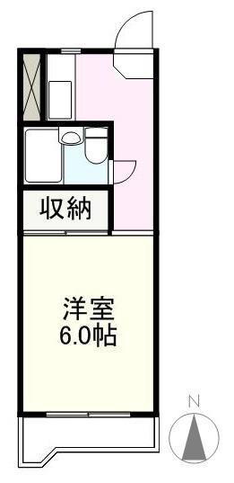盛マンション(1K/2階)の間取り写真