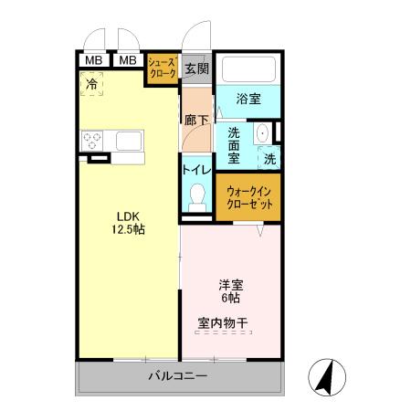 アンクレージュ II(1LDK/3階)の間取り写真