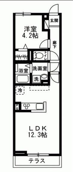 ノースウィル赤羽(1LDK/3階)の間取り写真