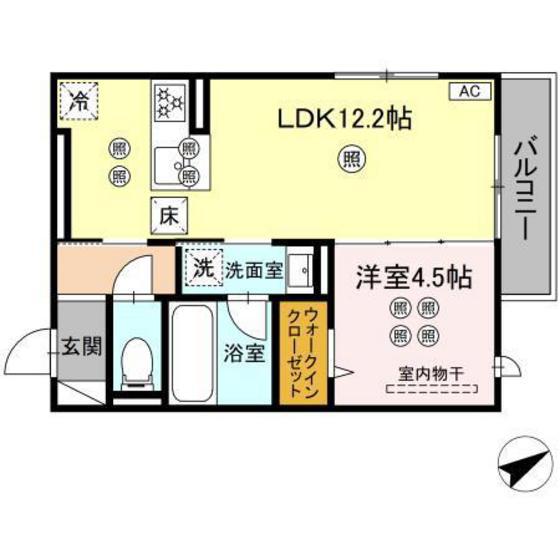 TAMURA西川口(1LDK/1階)の間取り写真