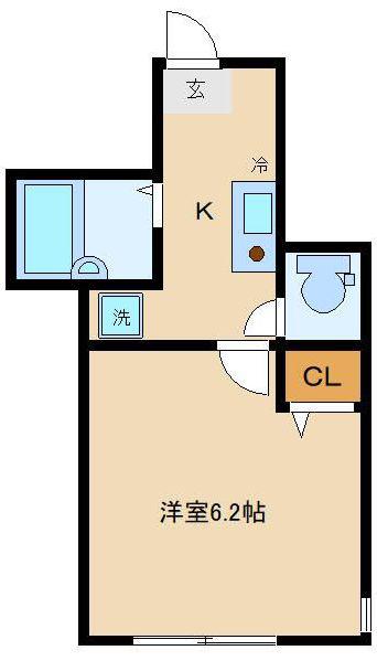 VILLA VIENT TOGOSHIKOEN(1K/1階)の間取り写真