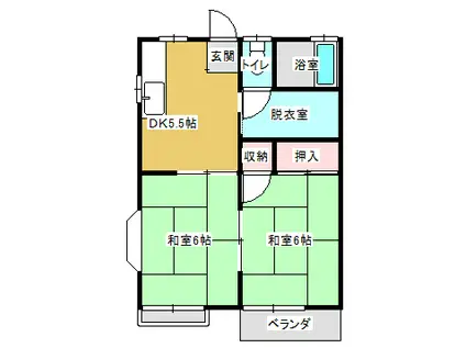 サヴォイコート(2DK/2階)の間取り写真