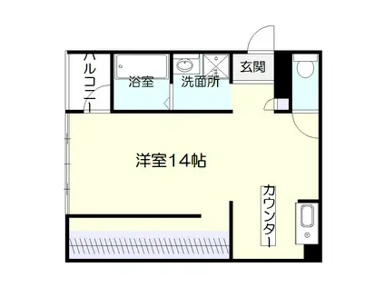 第1ケイエスビル(ワンルーム/4階)の間取り写真