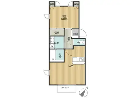 コーポCITY4(1LDK/1階)の間取り写真