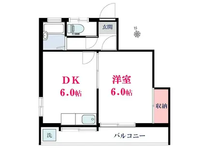 自由が丘CRA(1DK/1階)の間取り写真