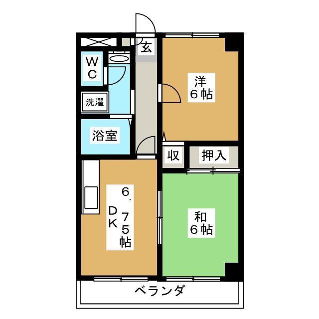 フォレストビル(2DK/2階)の間取り写真