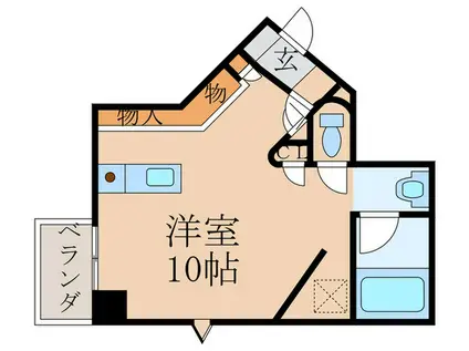 ぐりーんひる21 PARTII(ワンルーム/8階)の間取り写真