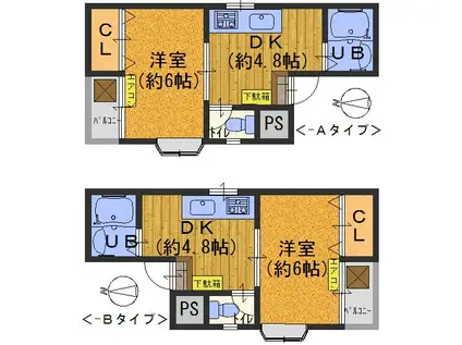 フェスタ平尾(1DK/4階)の間取り写真