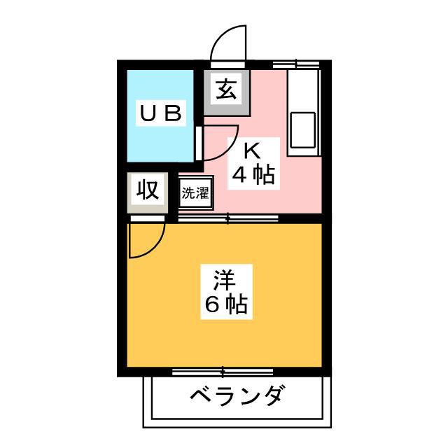 やまぐちハイツ(1K/2階)の間取り写真