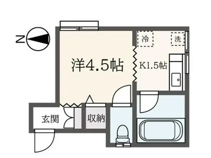 岡村アパート(1K/2階)の間取り写真