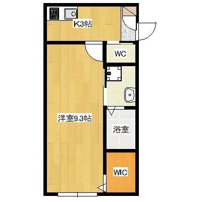 JAROW(1K/2階)の間取り写真