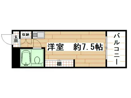 ロフティ岡田(ワンルーム/4階)の間取り写真