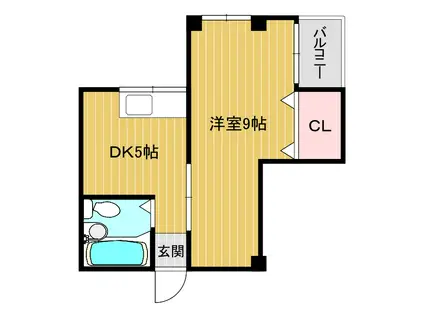 マンションニューシャトー(1DK/3階)の間取り写真