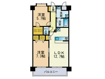 ウッドヴィレッジ城南(2LDK/4階)の間取り写真