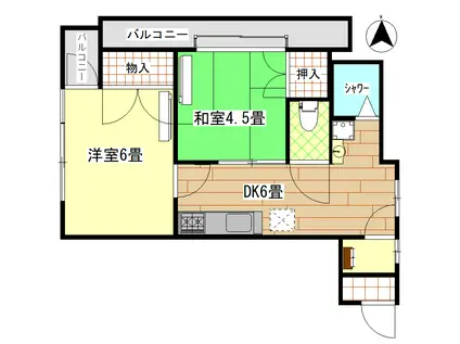 セブンスターマンション(2DK/3階)の間取り写真