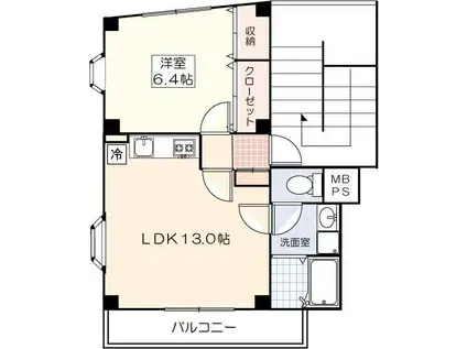 MAPLE武蔵野(1LDK/2階)の間取り写真