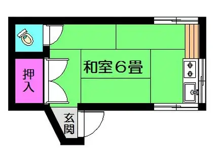 フラワーハウスB(ワンルーム/1階)の間取り写真
