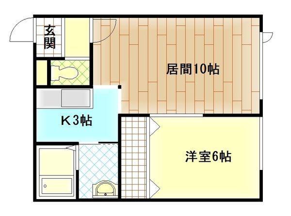 プラス32(1LDK/1階)の間取り写真