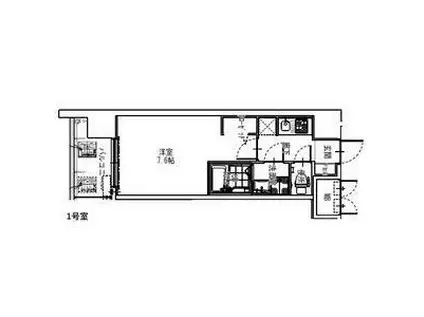 S-RESIDENCE大阪同心(1K/13階)の間取り写真