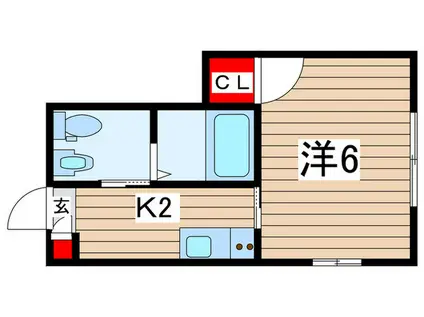 メゾン・ドゥ・ショコラ都賀(1K/1階)の間取り写真