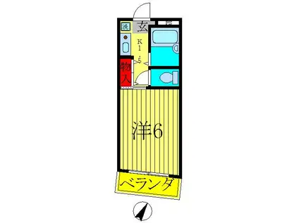 リヴェールナヴィア(1K/2階)の間取り写真