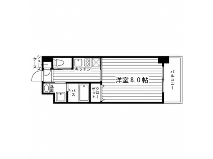 DSユニエターナ福岡伊都(1K/3階)の間取り写真
