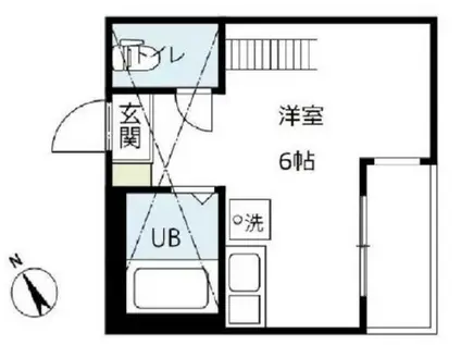 G・Aヒルズ武蔵小杉(ワンルーム/1階)の間取り写真