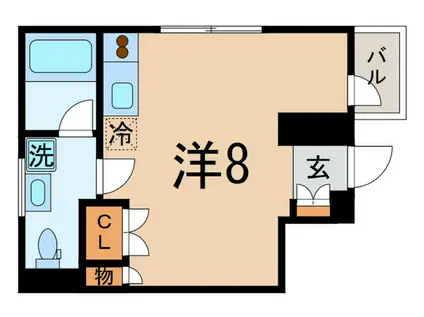 東急池上線 旗の台駅 徒歩4分 3階建 築15年(ワンルーム/2階)の間取り写真