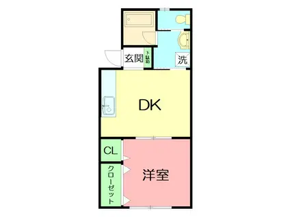 リバーサイド平井III(1DK/1階)の間取り写真