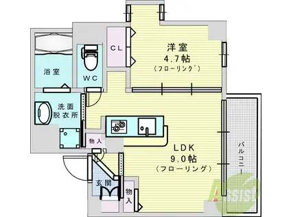 イーストコア新大阪(1LDK/5階)の間取り写真