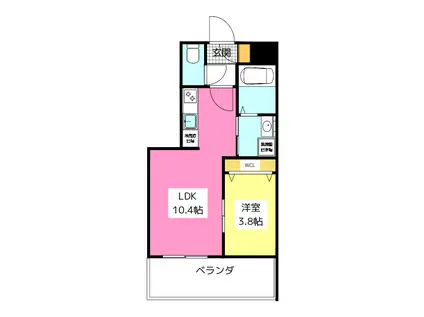 LIVE CASA 高宮(1LDK/3階)の間取り写真