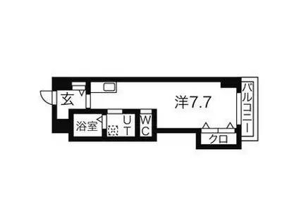 ベテル鳴子(ワンルーム/3階)の間取り写真