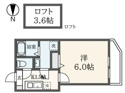 モプスハイム(1K/3階)の間取り写真