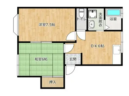 タームズシャインII(2DK/2階)の間取り写真