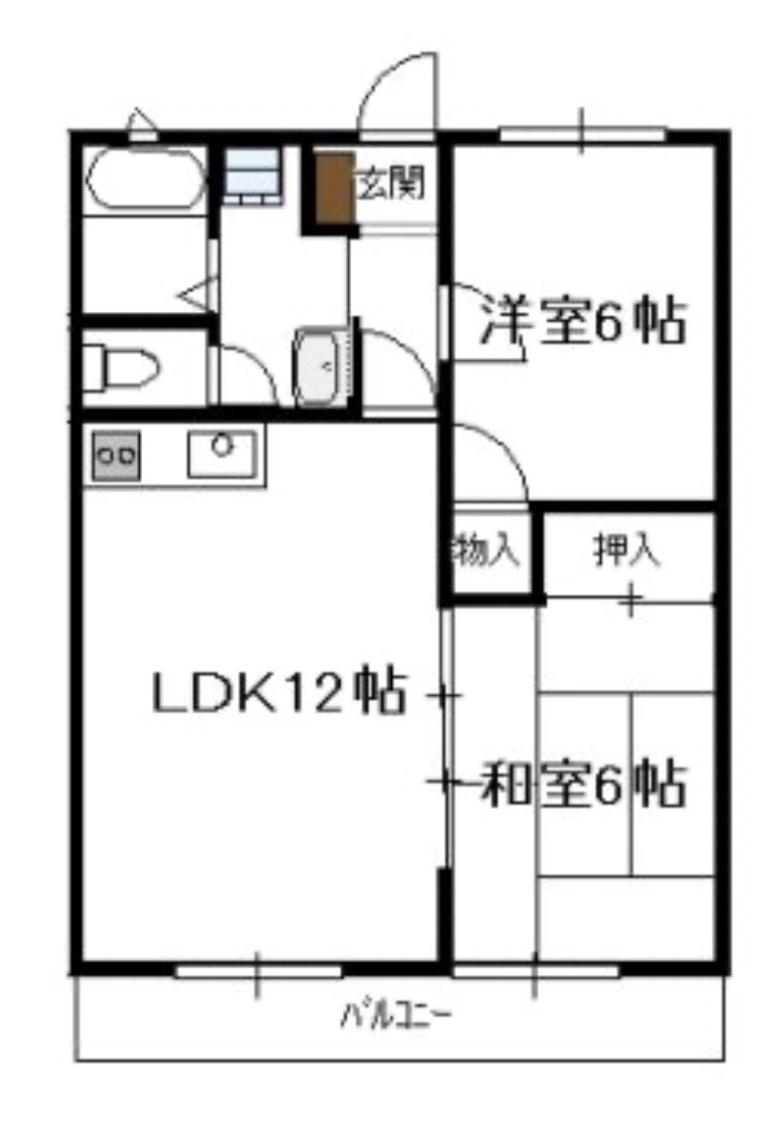 ファルール吉永(2LDK/2階)の間取り写真