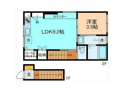 INTEGRAL NEO(1LDK/2階)の間取り写真