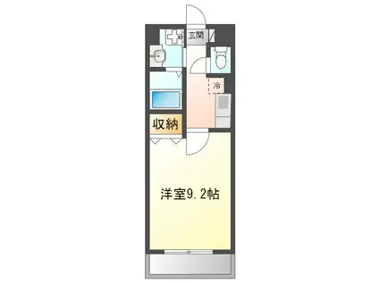 ヴィラクレールTAKAMATSU(1K/2階)の間取り写真