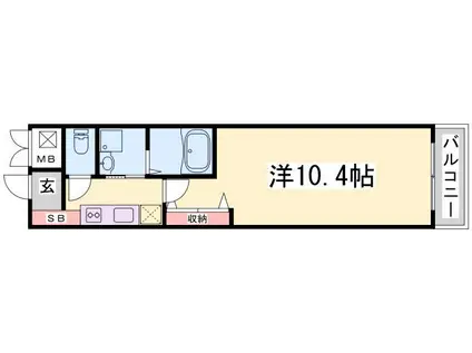 スマイルII番館(1K/1階)の間取り写真