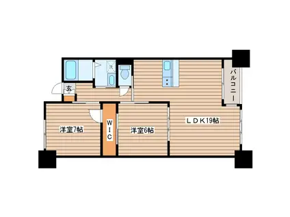 サンクレスト原町(2LDK/7階)の間取り写真