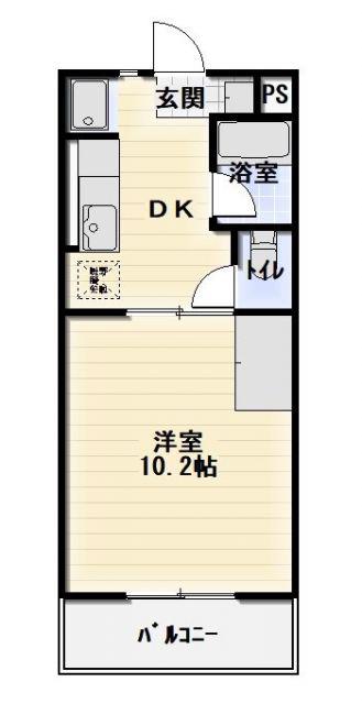 ハミング21(1DK/3階)の間取り写真
