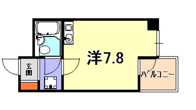 兼久マンション(ワンルーム/4階)の間取り写真