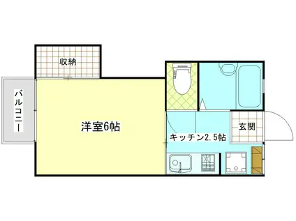ハイツハピネス(1K/2階)の間取り写真