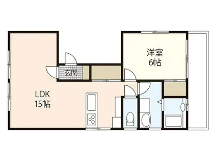 立野ビル(1LDK/3階)の間取り写真