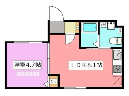 センプリーチェ西日暮里(1LDK/5階)の間取り写真