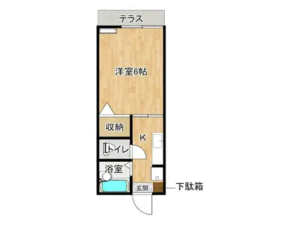 アクアス博多(1K/1階)の間取り写真