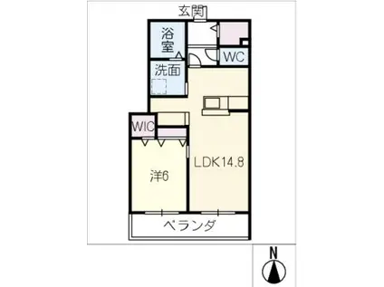 メゾン天白公園東 W棟(1LDK/3階)の間取り写真