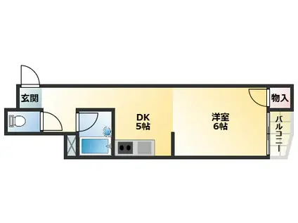 サンシティ平野(1DK/3階)の間取り写真